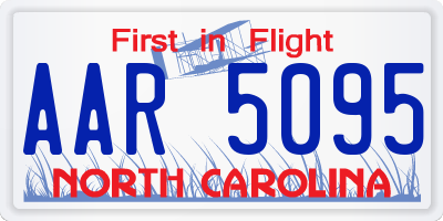 NC license plate AAR5095