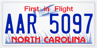 NC license plate AAR5097