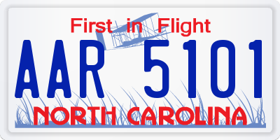 NC license plate AAR5101