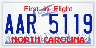 NC license plate AAR5119