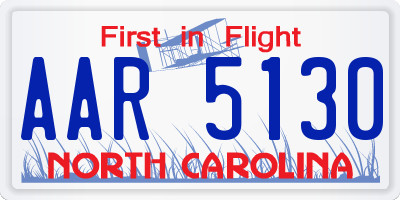 NC license plate AAR5130