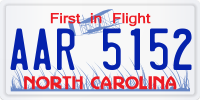 NC license plate AAR5152