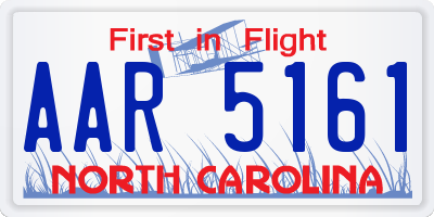 NC license plate AAR5161