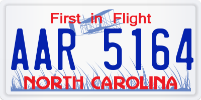 NC license plate AAR5164