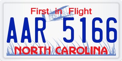 NC license plate AAR5166