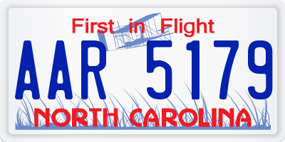 NC license plate AAR5179