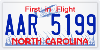NC license plate AAR5199