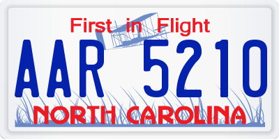 NC license plate AAR5210