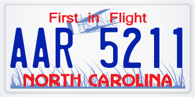 NC license plate AAR5211