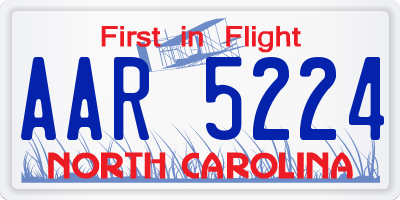 NC license plate AAR5224