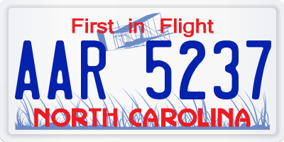 NC license plate AAR5237