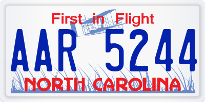 NC license plate AAR5244