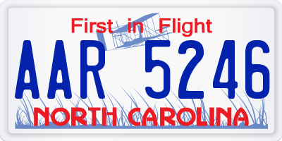NC license plate AAR5246