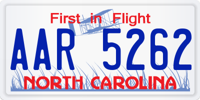 NC license plate AAR5262