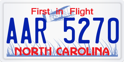 NC license plate AAR5270