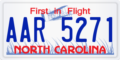 NC license plate AAR5271