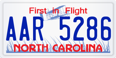 NC license plate AAR5286