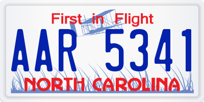 NC license plate AAR5341