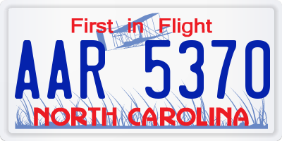 NC license plate AAR5370