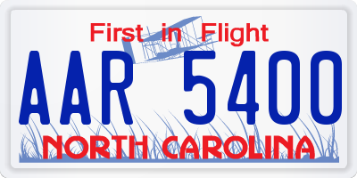 NC license plate AAR5400