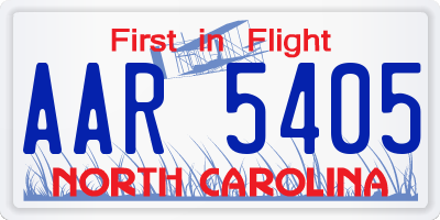 NC license plate AAR5405