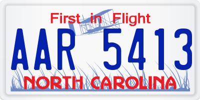NC license plate AAR5413