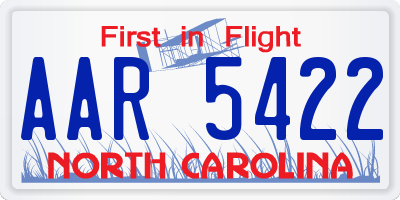 NC license plate AAR5422