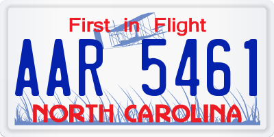 NC license plate AAR5461