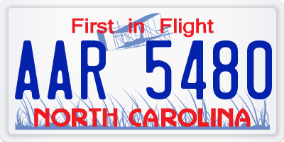 NC license plate AAR5480