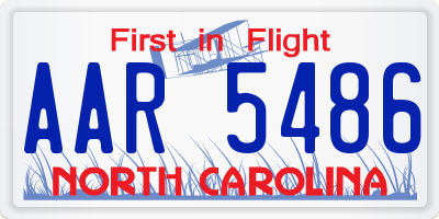 NC license plate AAR5486