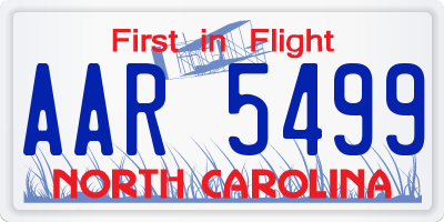 NC license plate AAR5499