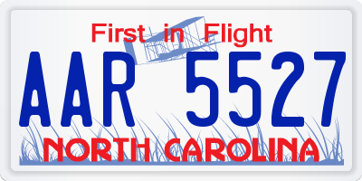 NC license plate AAR5527