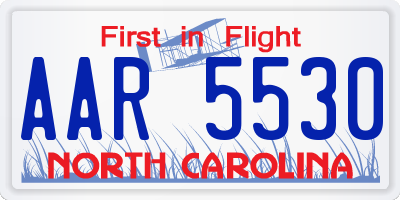 NC license plate AAR5530