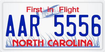 NC license plate AAR5556