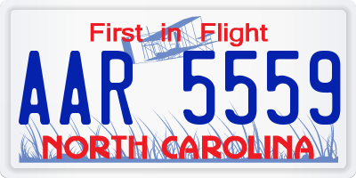 NC license plate AAR5559
