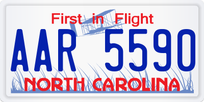 NC license plate AAR5590