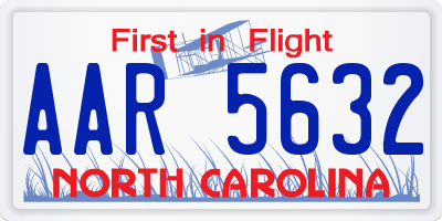 NC license plate AAR5632