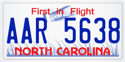 NC license plate AAR5638
