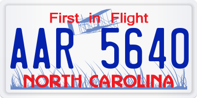 NC license plate AAR5640