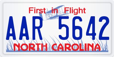 NC license plate AAR5642