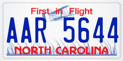 NC license plate AAR5644