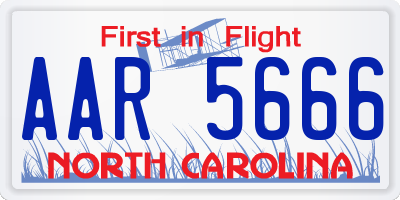 NC license plate AAR5666