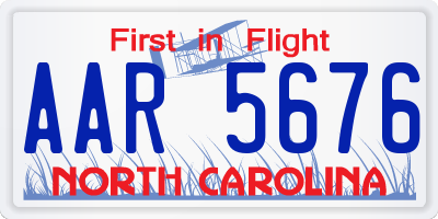 NC license plate AAR5676