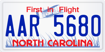 NC license plate AAR5680
