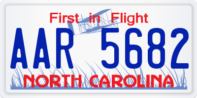 NC license plate AAR5682