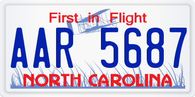 NC license plate AAR5687