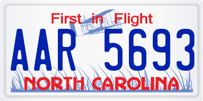 NC license plate AAR5693