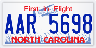 NC license plate AAR5698