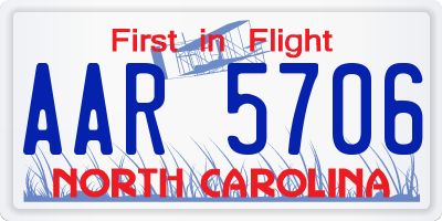 NC license plate AAR5706