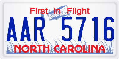 NC license plate AAR5716